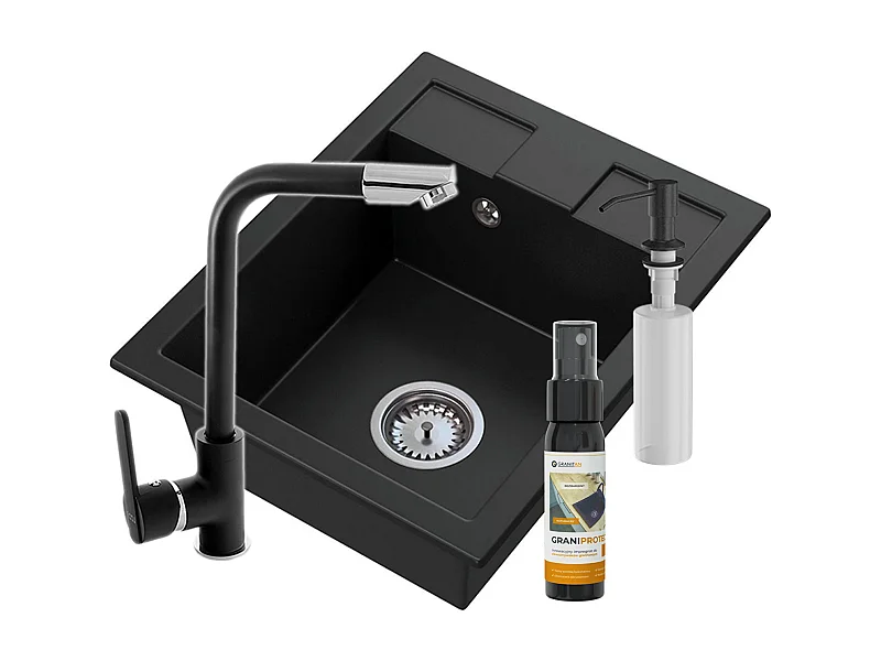 ÉVIER EN GRANIT+BOÎTIER+ENSEMBLE DE DOSAGE