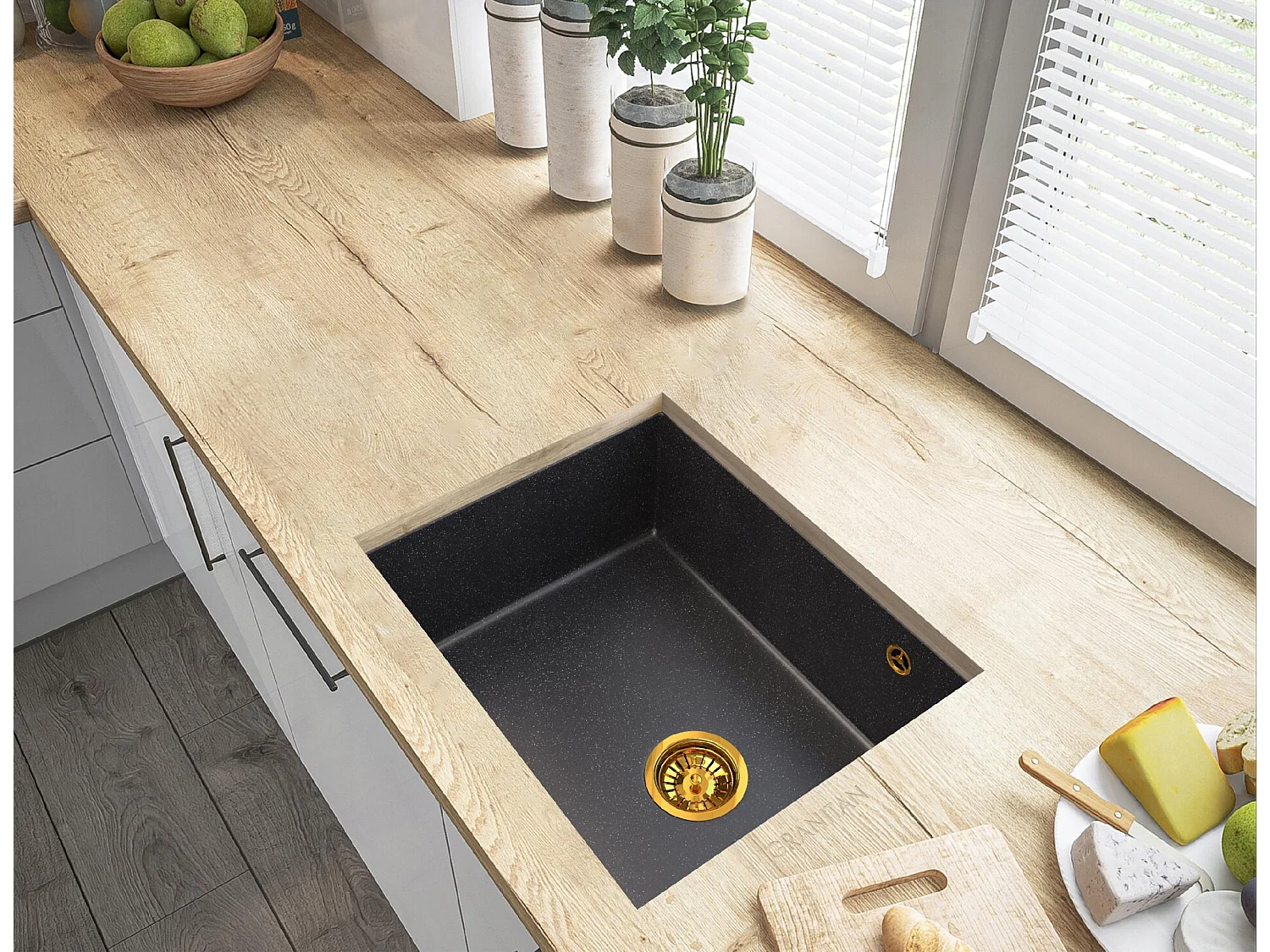 ÉVIER SOUS PLAN EN GRANIT ÉVIER SOUS PLAN EN OR SALIX