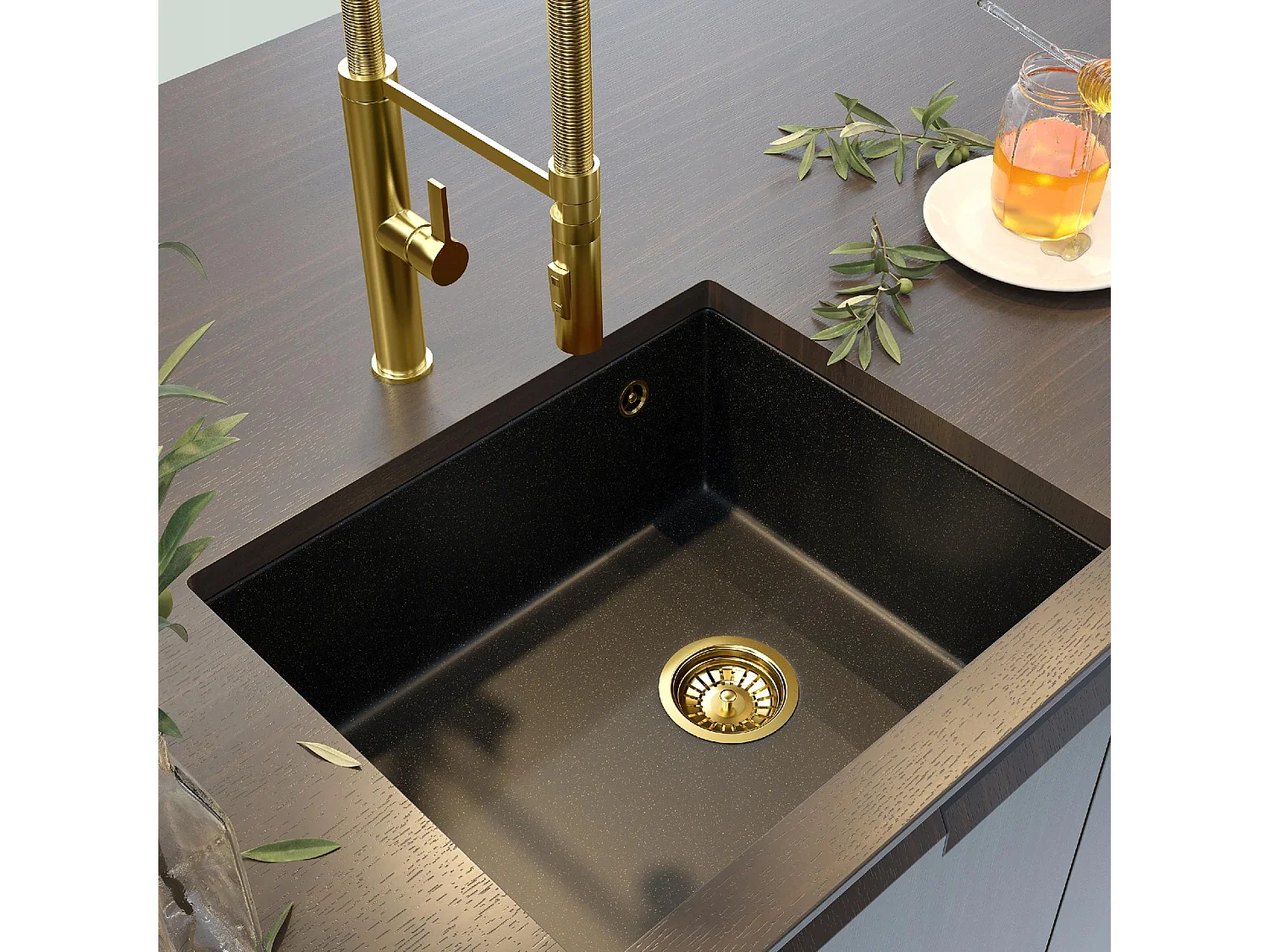 ÉVIER SOUS PLAN EN GRANIT ÉVIER SOUS PLAN EN OR SALIX