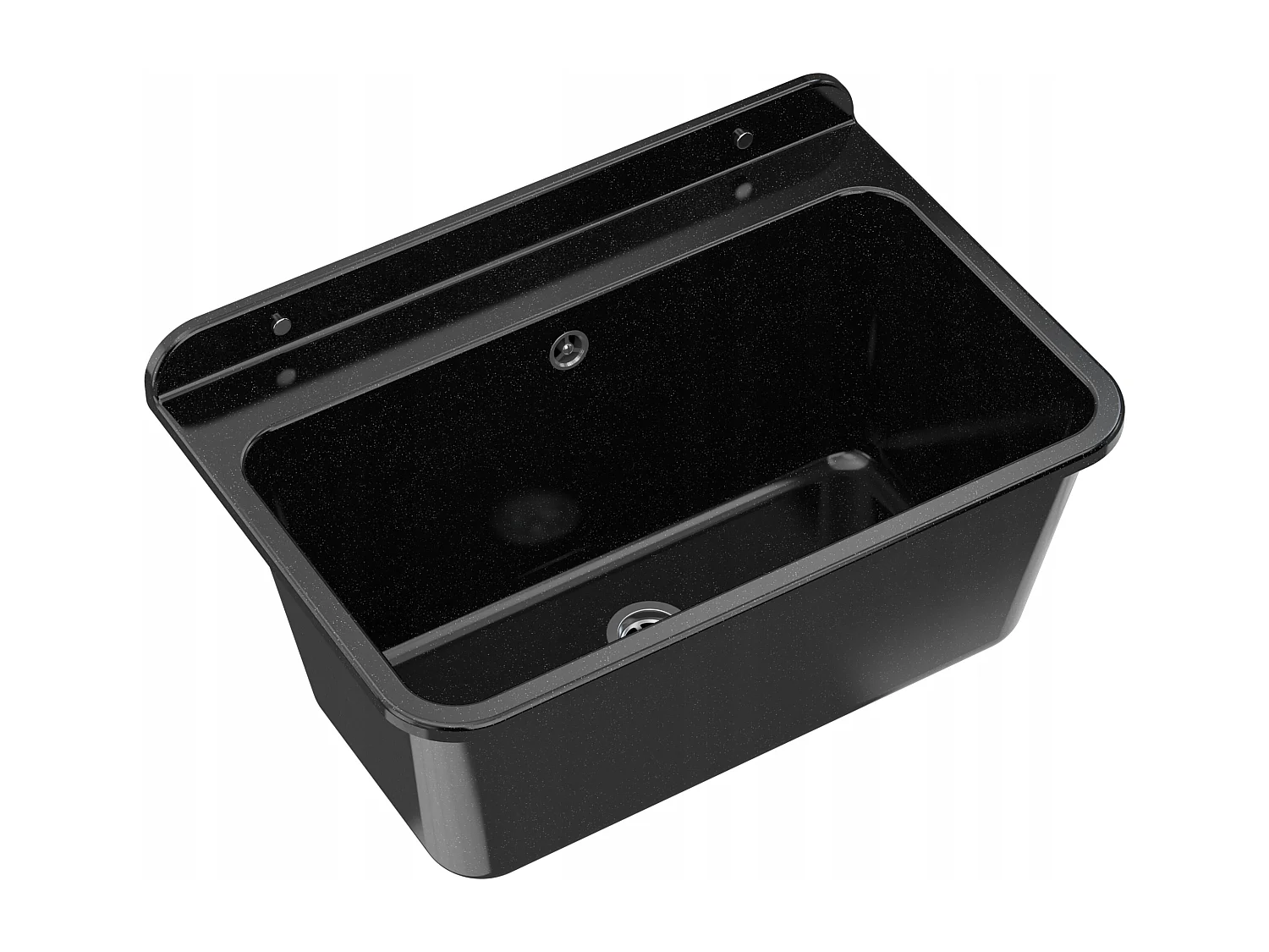 Évier Utilitaire Garage Chambre de Lavage Siphon Noir Grand Noir Pointillé - Polypropylène Résistant