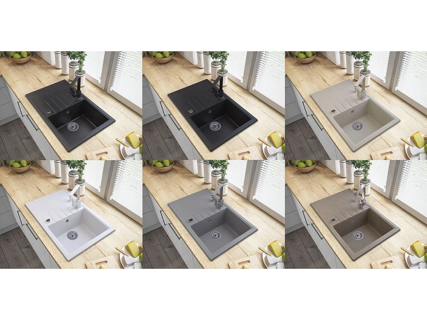 ÉVIER EN GRANIT GRAND BOL ENSEMBLE DE CUISINE