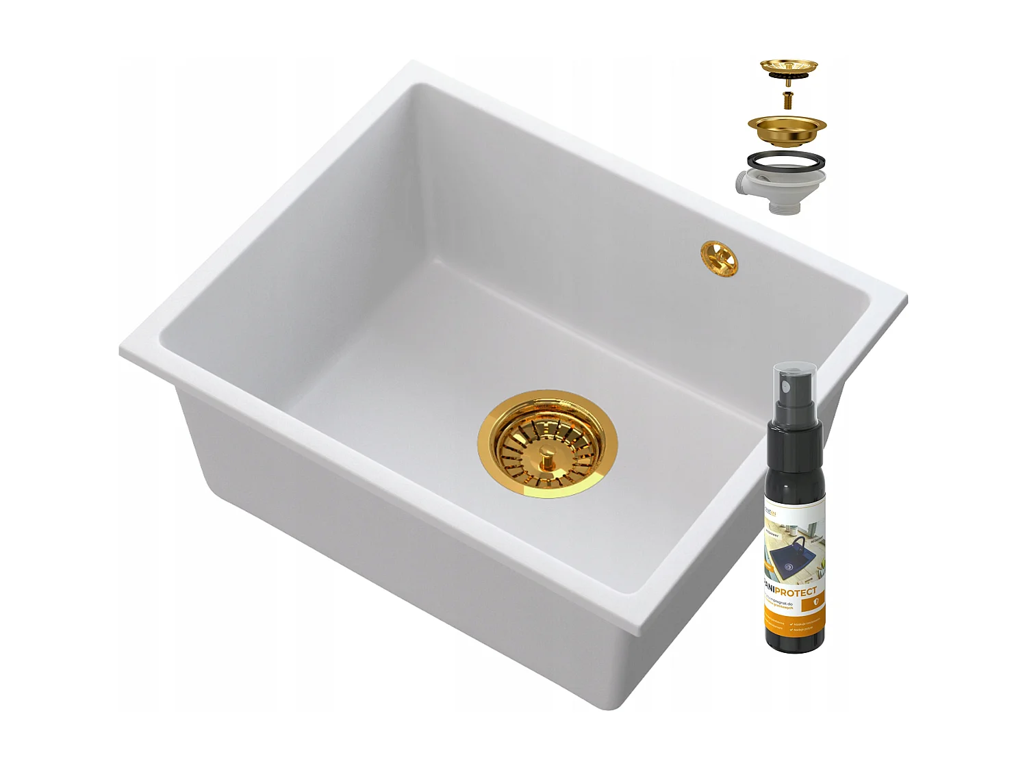 MANADO BLANC ÉVIER SOUS PLAN OR 50