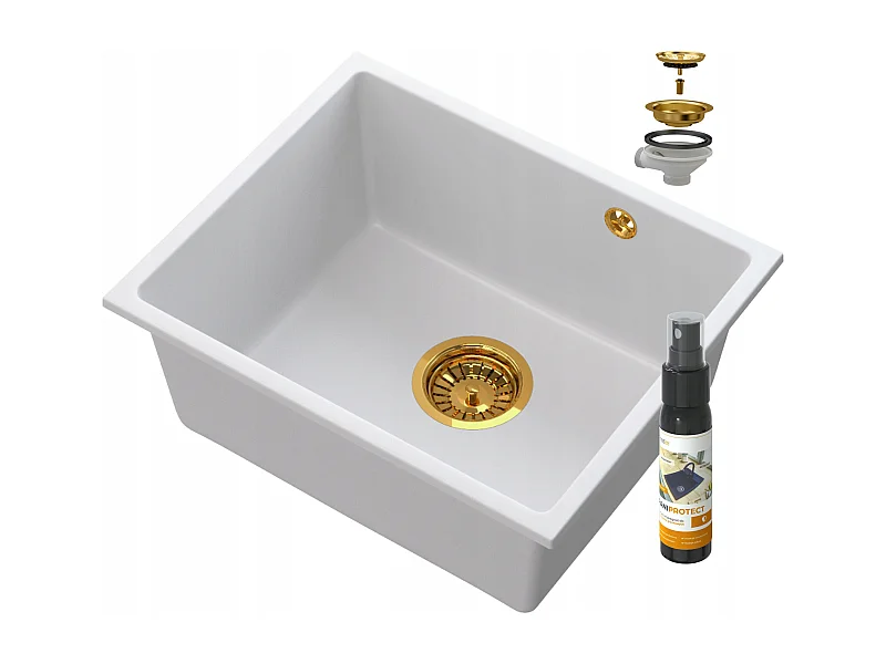 MANADO BLANC ÉVIER SOUS PLAN OR 50