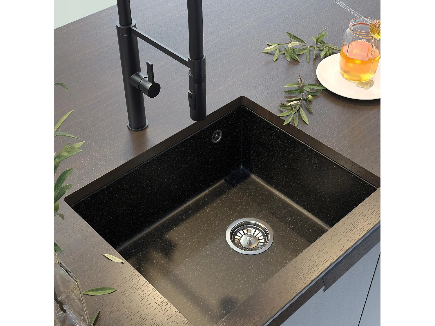 GRANIT ÉVIER SOUS PLAN CHROME SALIX