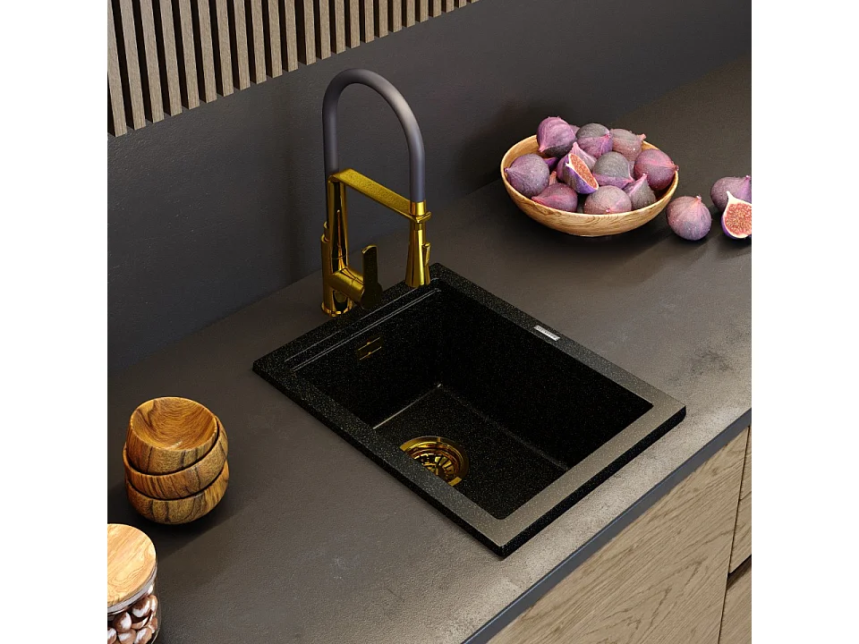 GRANIT ÉVIER DE COMPTOIR SOUS PLAN GOLDEN FLECKS RECTANGLE TUGA38