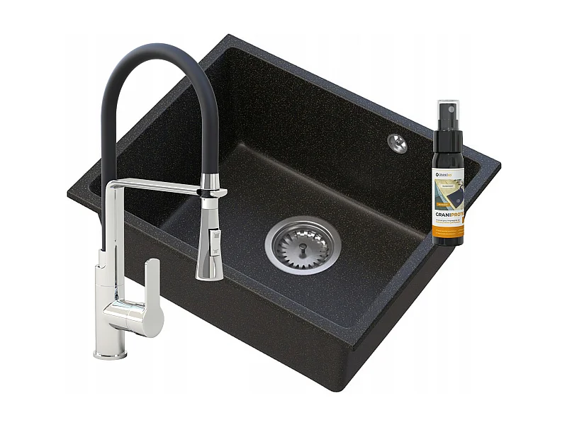 MANADO GOLD ÉVIER SOUS PLAN CHROME + ROBINETTERIE VEGAS