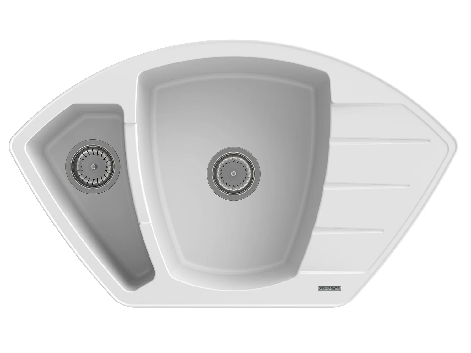 ÉVIER D'ANGLE EN GRANIT+BOÎTIER+DISTRIBUTEUR 7 COULEURS