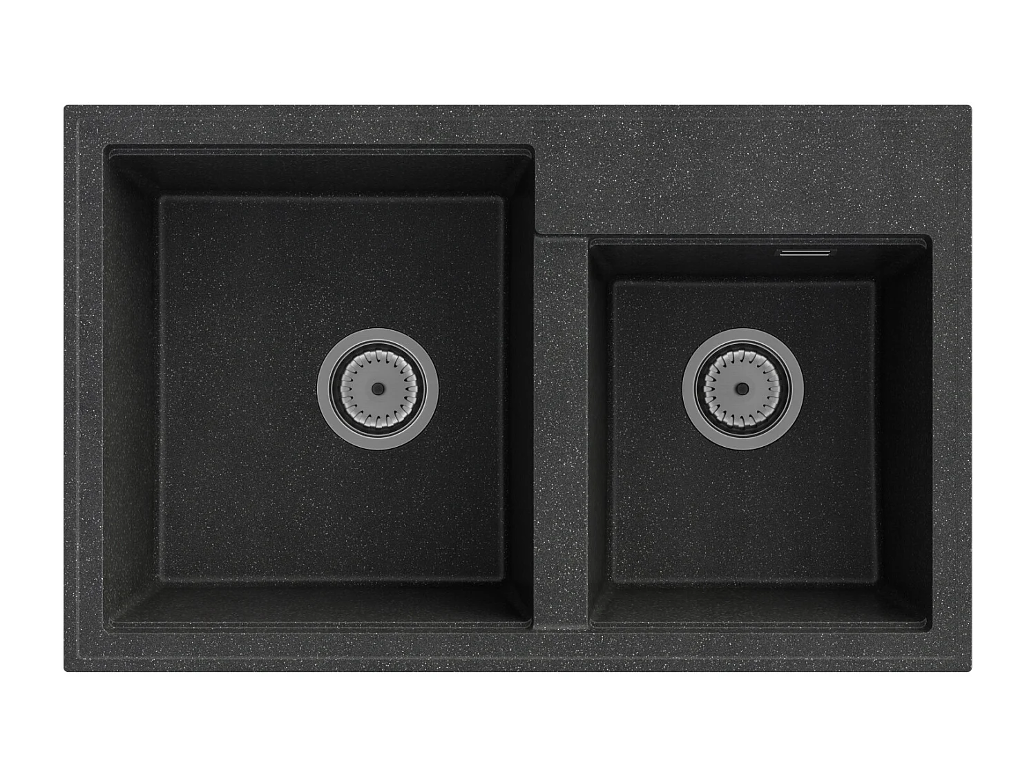 ÉVIER DOUBLE BAC EN GRANIT SIPHON CHROMÉ HEKTOR