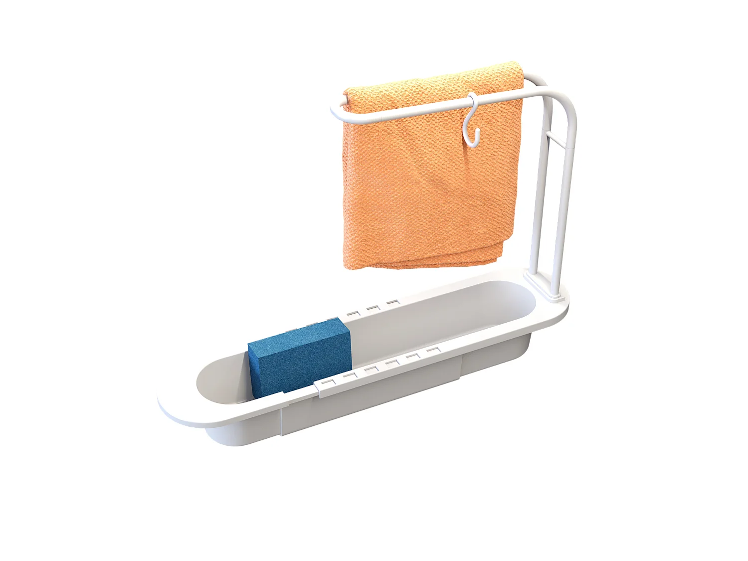 ORGANISATEUR D'ÉVIER PANIER PLIANT PLASTIQUE BLANC ÉGOUTTOIR