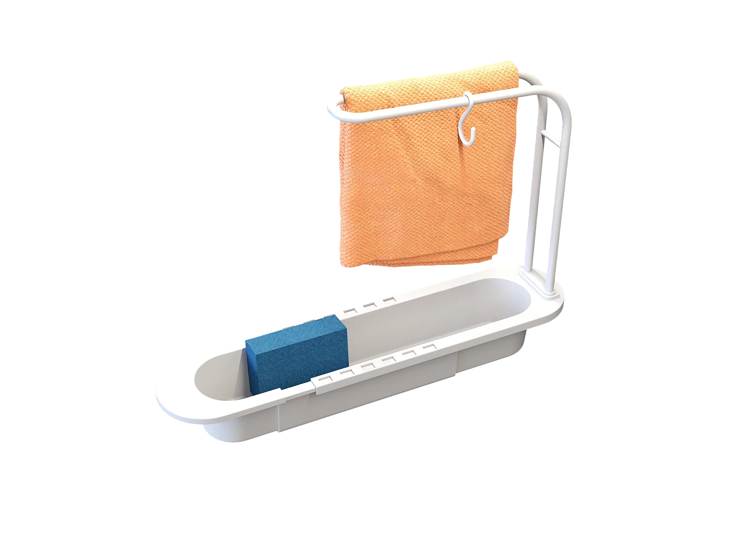 ORGANISATEUR D'ÉVIER PANIER PLIANT PLASTIQUE BLANC ÉGOUTTOIR