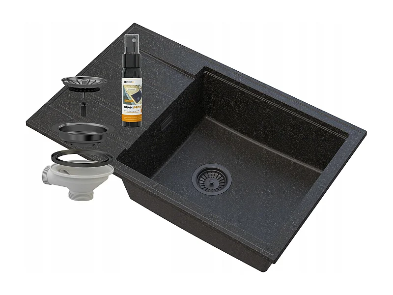 SIPHON D'ÉVIER EN GRANIT LOUIS DORÉ NOIR