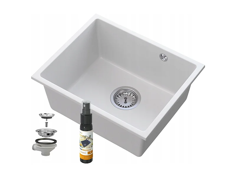 MANADO WHITE UNDERMOUNT CHROME SINK 50