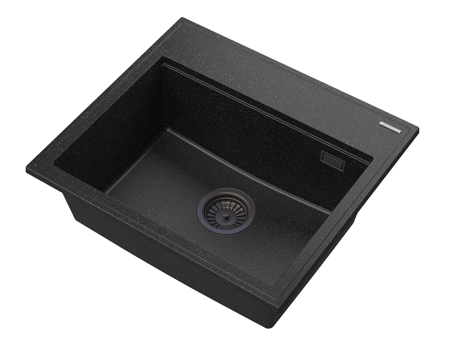 FOXAL ÉVIER EN GRANIT TACHETÉ+MÉLANGEUR HAUT NOIR