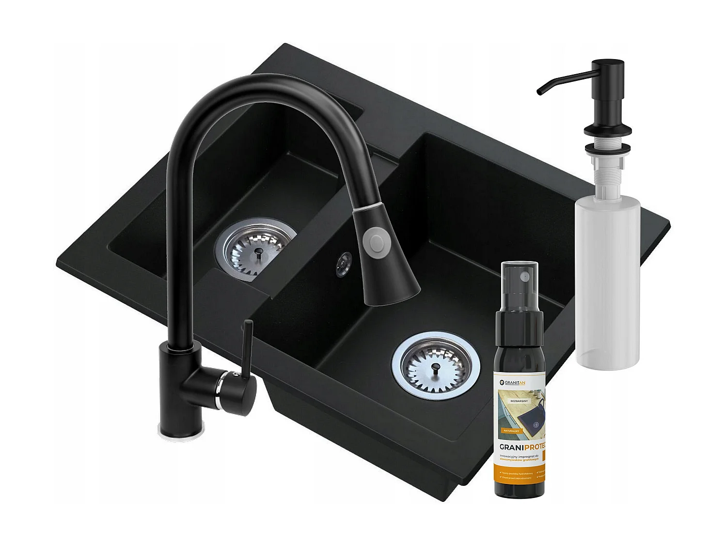 ÉVIER EN GRANIT 6 COULEURS MITIGEUR