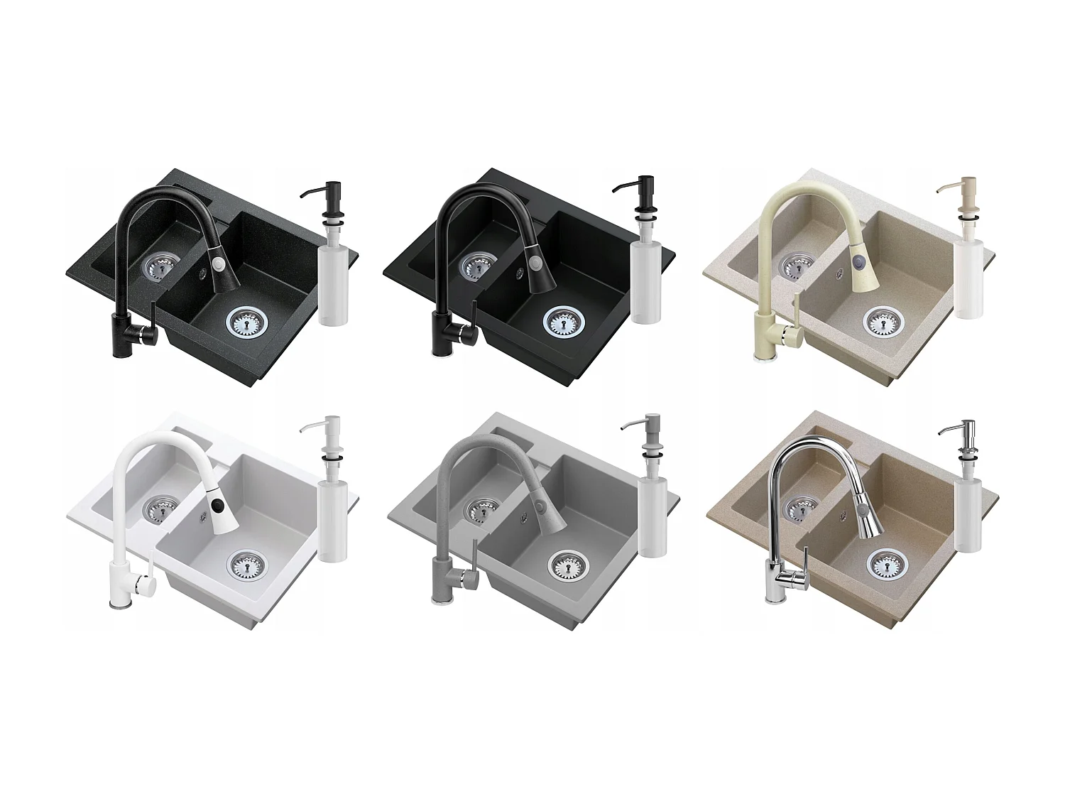 ÉVIER EN GRANIT 6 COULEURS MITIGEUR