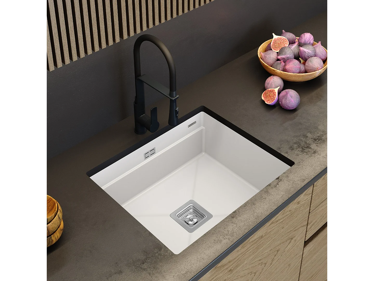 GRANIT ÉVIER SOUS PLAN CARRÉ SIPHON EPIR 60