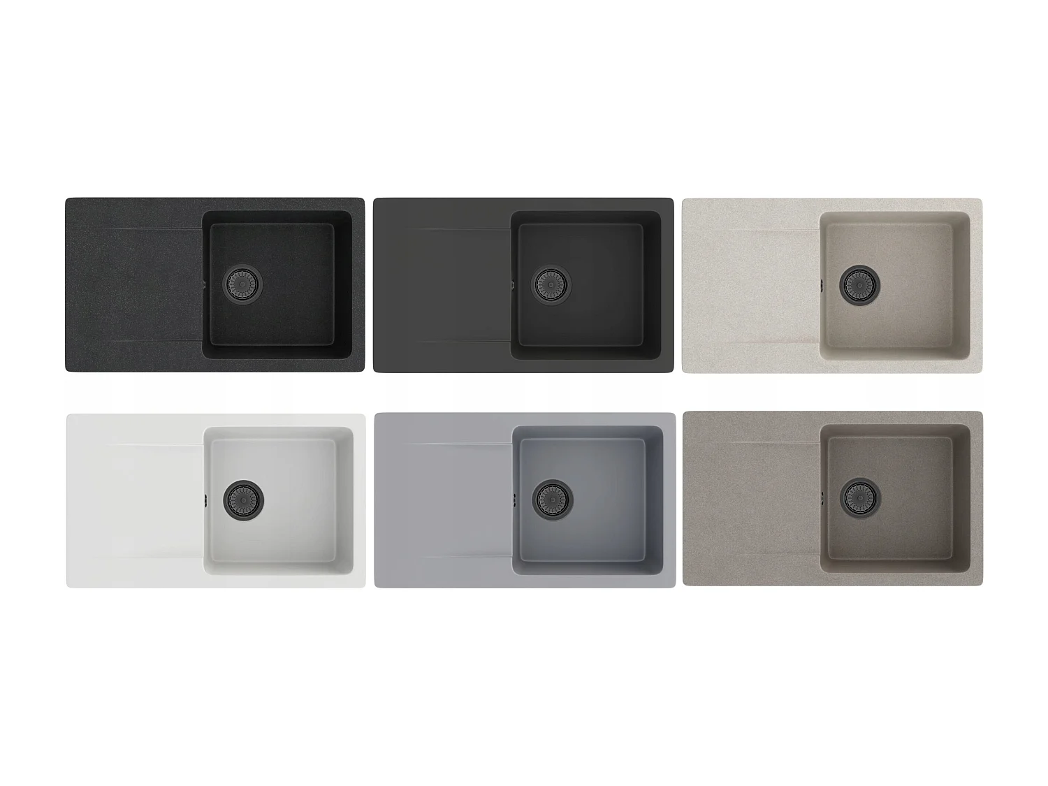 ÉVIER EN GRANIT TRENDY SIPHON BLACK