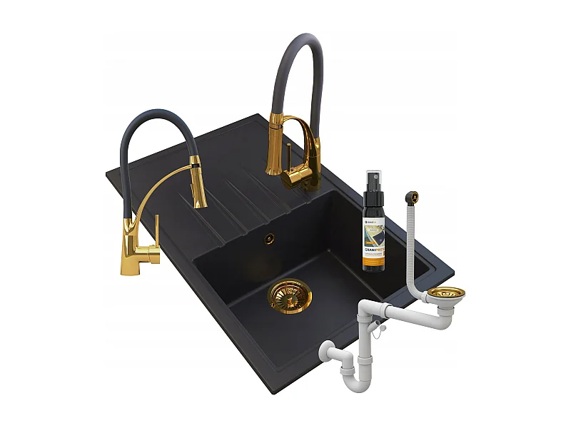 ÉVIER DE CUISINE EN GRANIT ERIS MITIGEUR OR