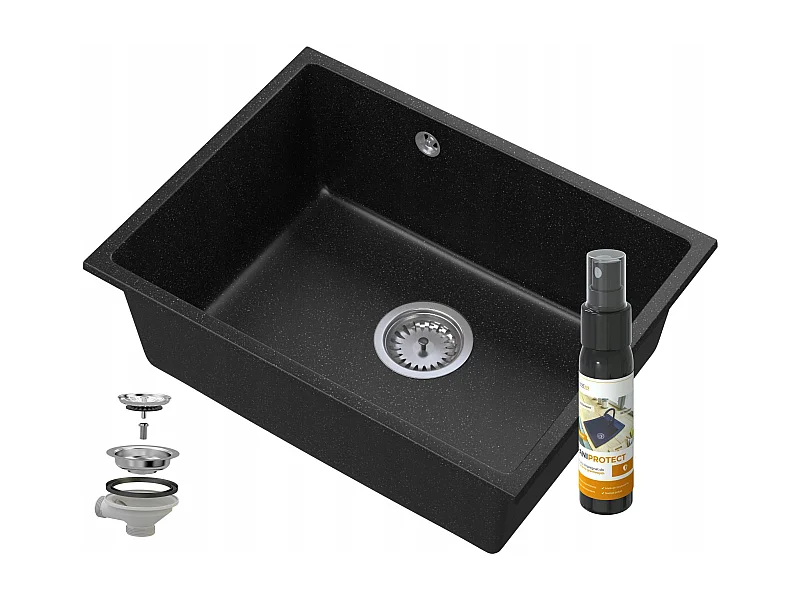 MANADO GRANIT ÉVIER SOUS PLAN CHROMÉ 60