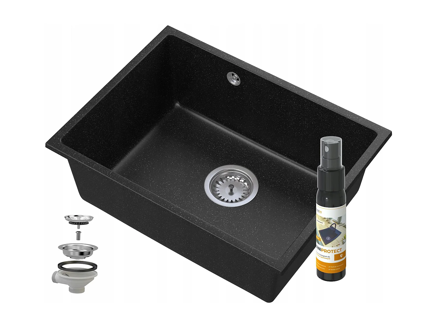 MANADO GRANIT ÉVIER SOUS PLAN CHROMÉ 60