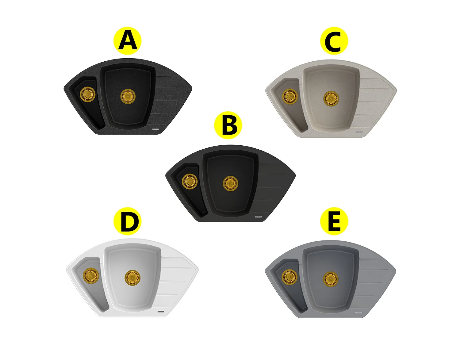 SIPHON D'ÉVIER EN GRANIT DORÉ