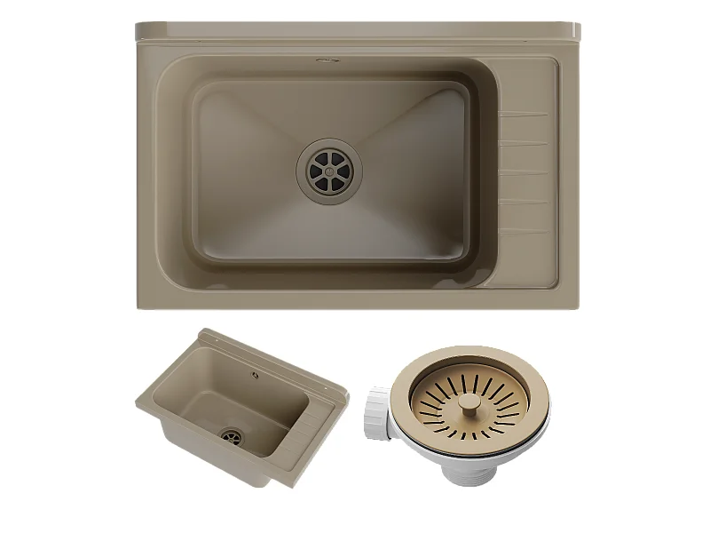 ÉVIER UTILITAIRE CHAMBRE TECHNIQUE BEIGE BUANDERIE GARAGE CHAUFFERIE MONZA