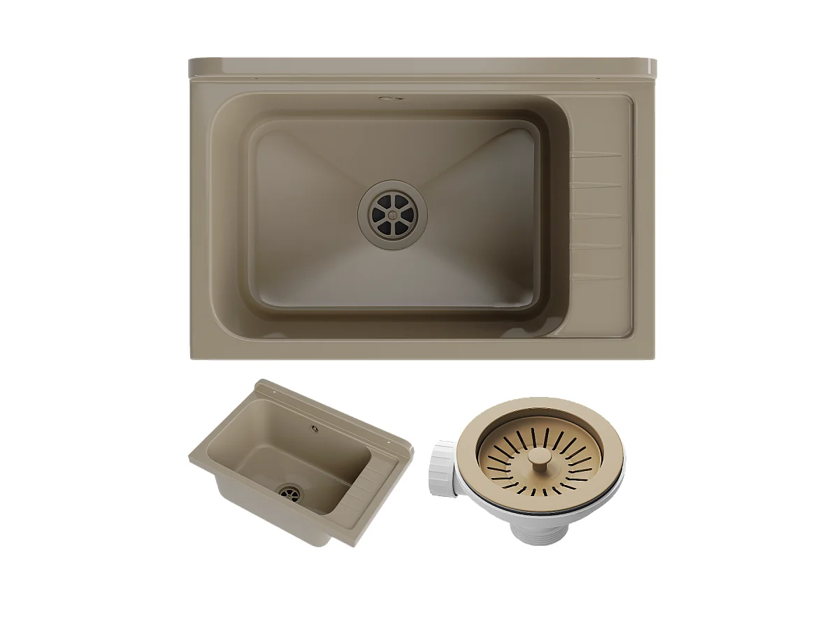 ÉVIER UTILITAIRE CHAMBRE TECHNIQUE BEIGE BUANDERIE GARAGE CHAUFFERIE MONZA