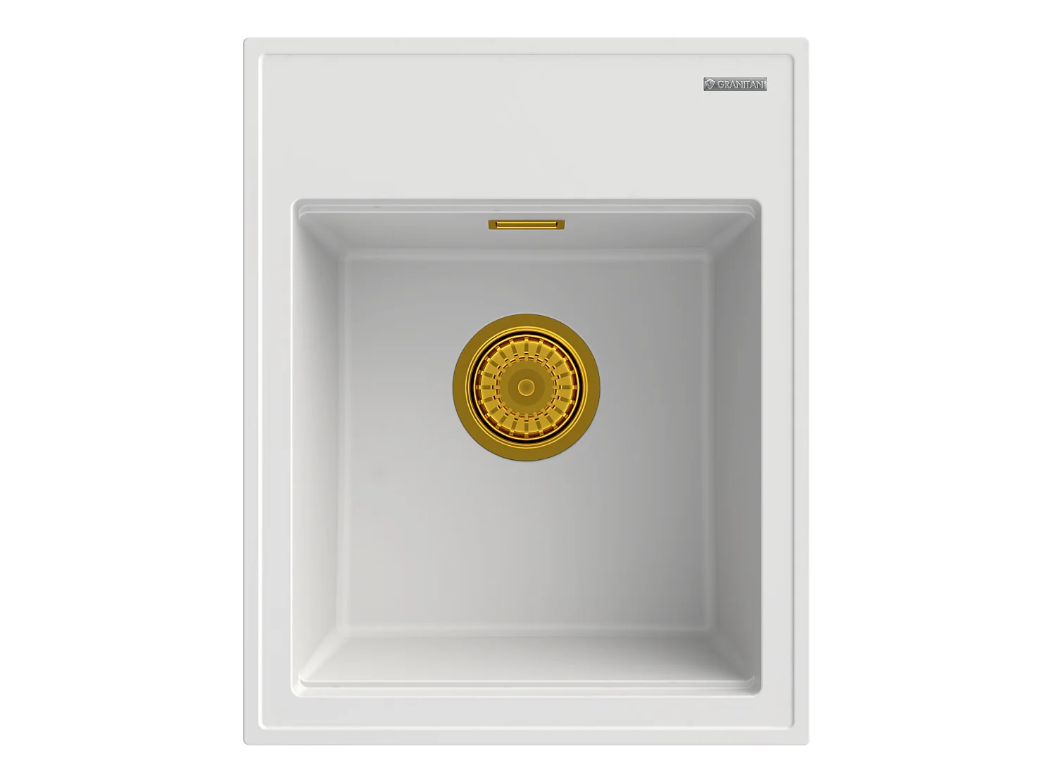 ÉVIER EN GRANIT BLANC SIPHON GOLD ALOR