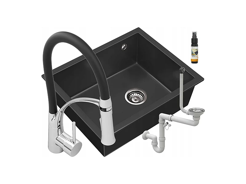 ÉVIER PAVÉ NOIR SOUS PLAN GRANITAN