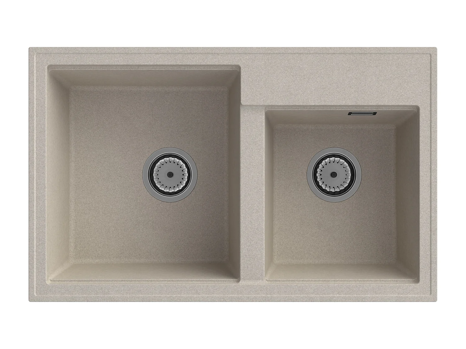 ÉVIER DOUBLE BAC GRANITE BEIGE SIPHON CHROME HECTOR