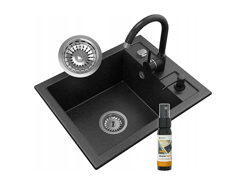 ÉVIER EN GRANIT À UN BAC SIPHON AUTOMATIQUE