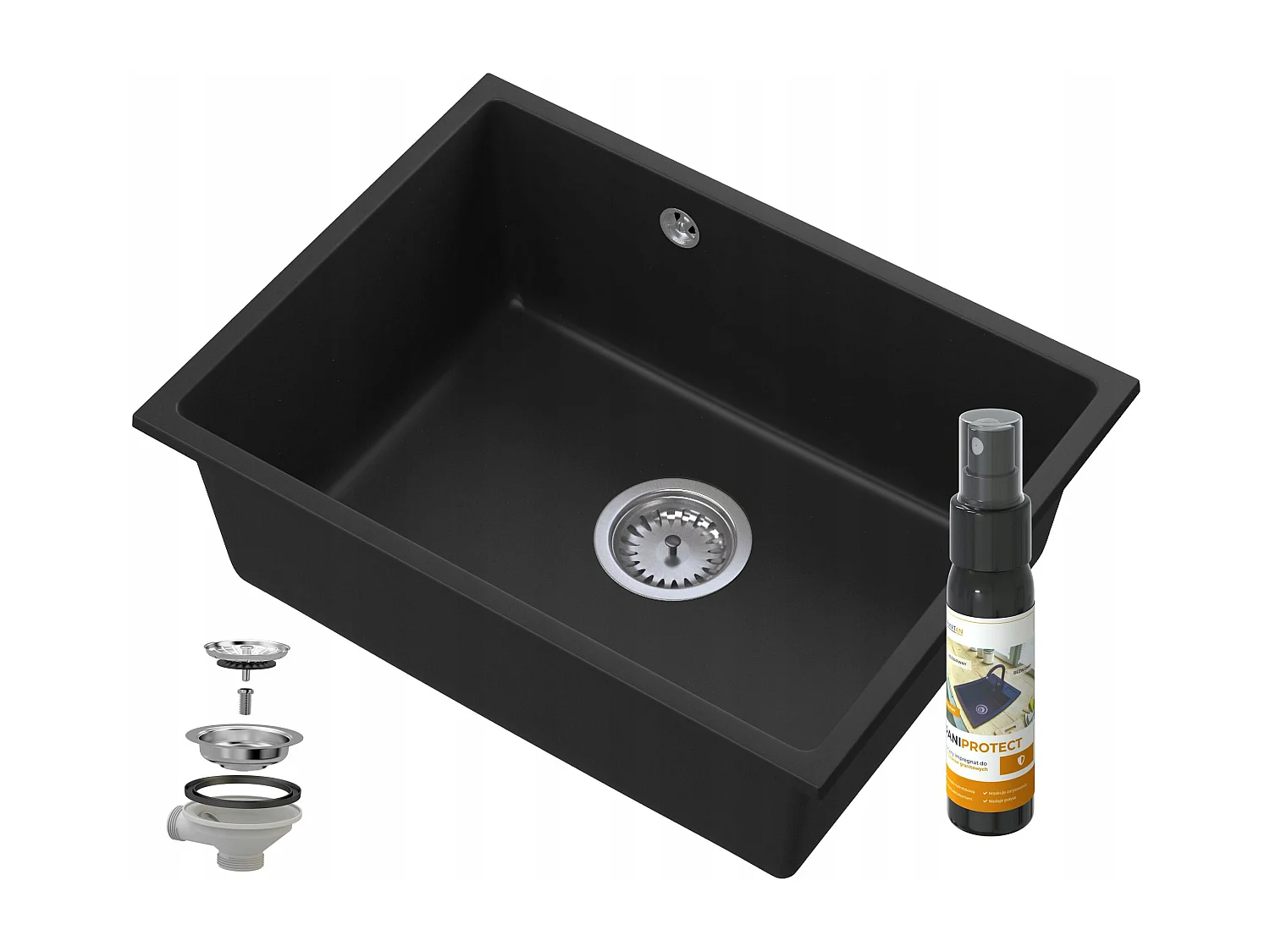 MANADO BLACK UNDERMOUNT CHROME SINK 60