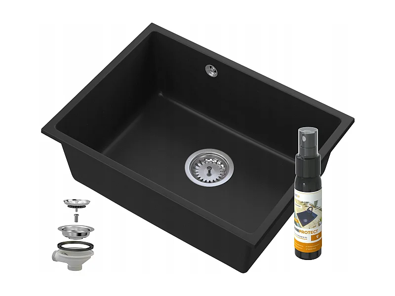 MANADO BLACK UNDERMOUNT CHROME SINK 60