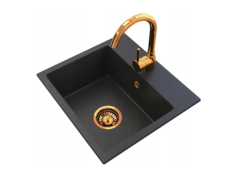 ÉVIER DE CUISINE EN GRANIT MINI-MÉLANGEUR OR