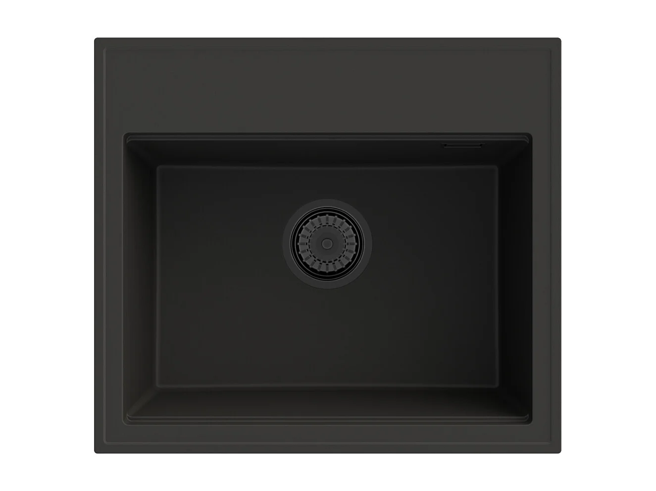 FOXAL ÉVIER EN GRANIT NOIR SIPHON NOIR