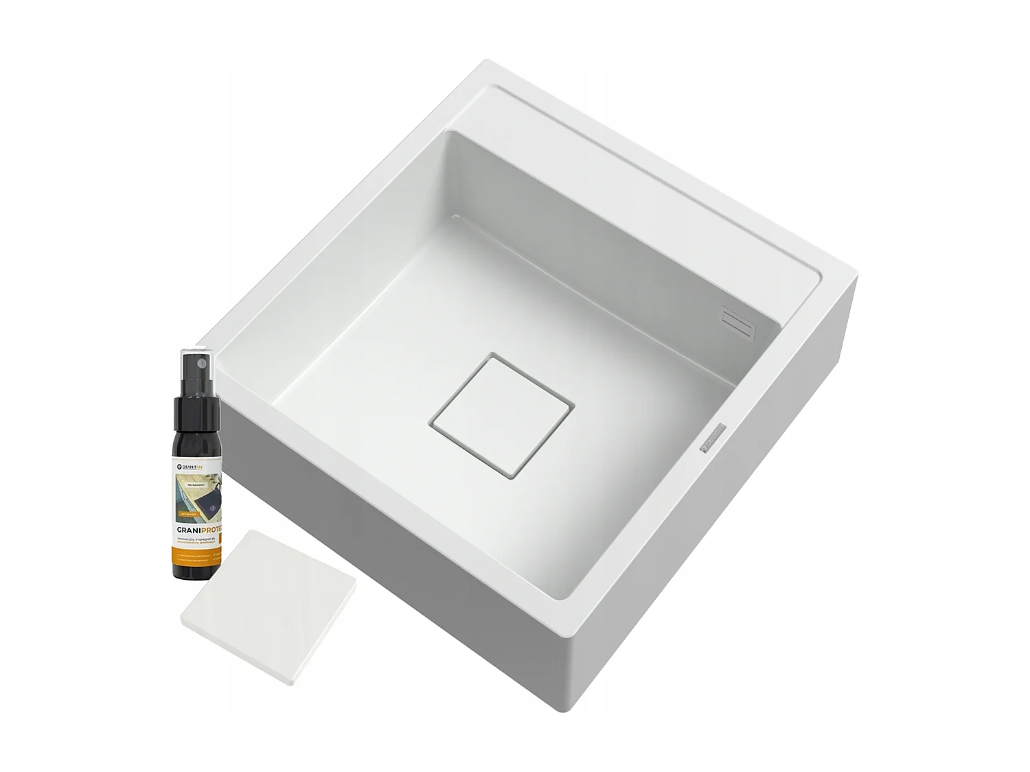 ÉVIER EN GRANIT À UN BAC ÉVIER DE FERME SCANDINAVE SIPHON BLANC TAVO