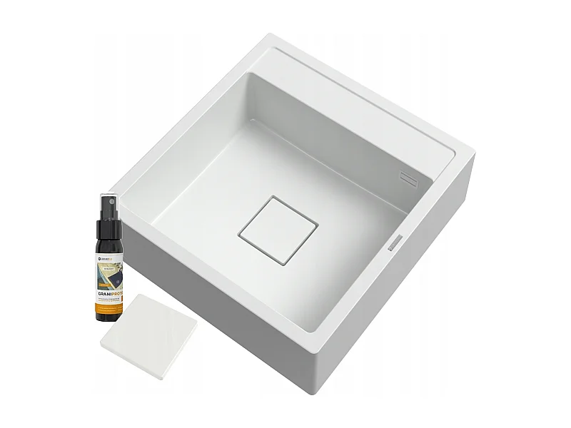 ÉVIER EN GRANIT À UN BAC ÉVIER DE FERME SCANDINAVE SIPHON BLANC TAVO