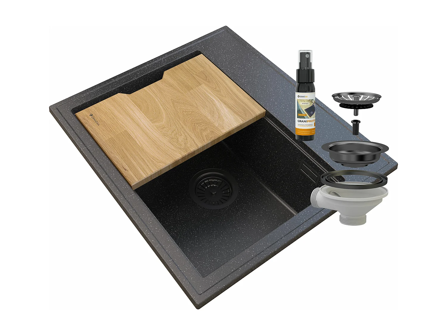 SIPHON POUR ÉVIER EN GRANIT FOXAL NOIR