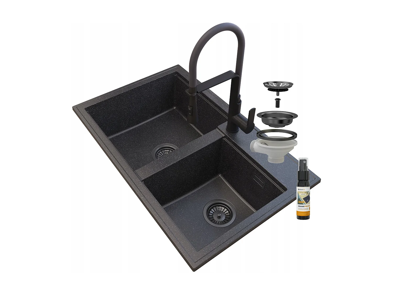 ÉVIER EN GRANIT HECTOR GRANIT SIPHON ROBINET VEGAS