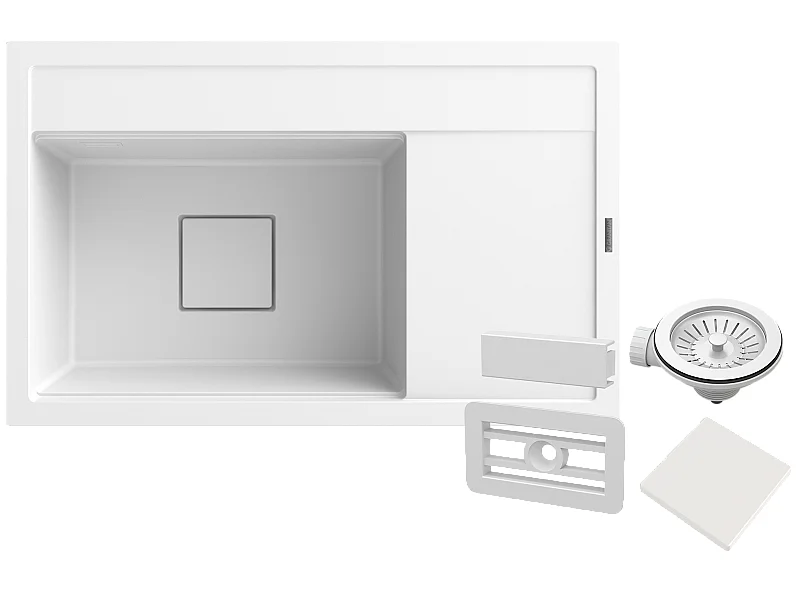 ÉVIER DE CUISINE EN GRANIT ÉVIER DE CUISINE BLANC LUNETTE CAPUCHON MODERNE RENDO