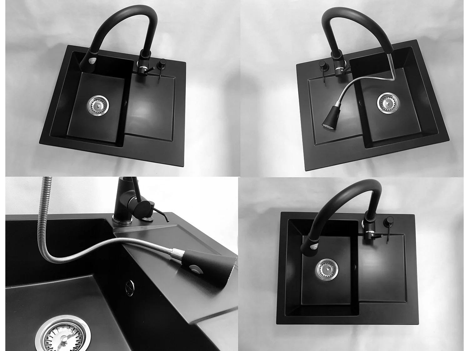 1 CHAMBER GRANITE SINK Ensemble d'évier à partir de 40 cm