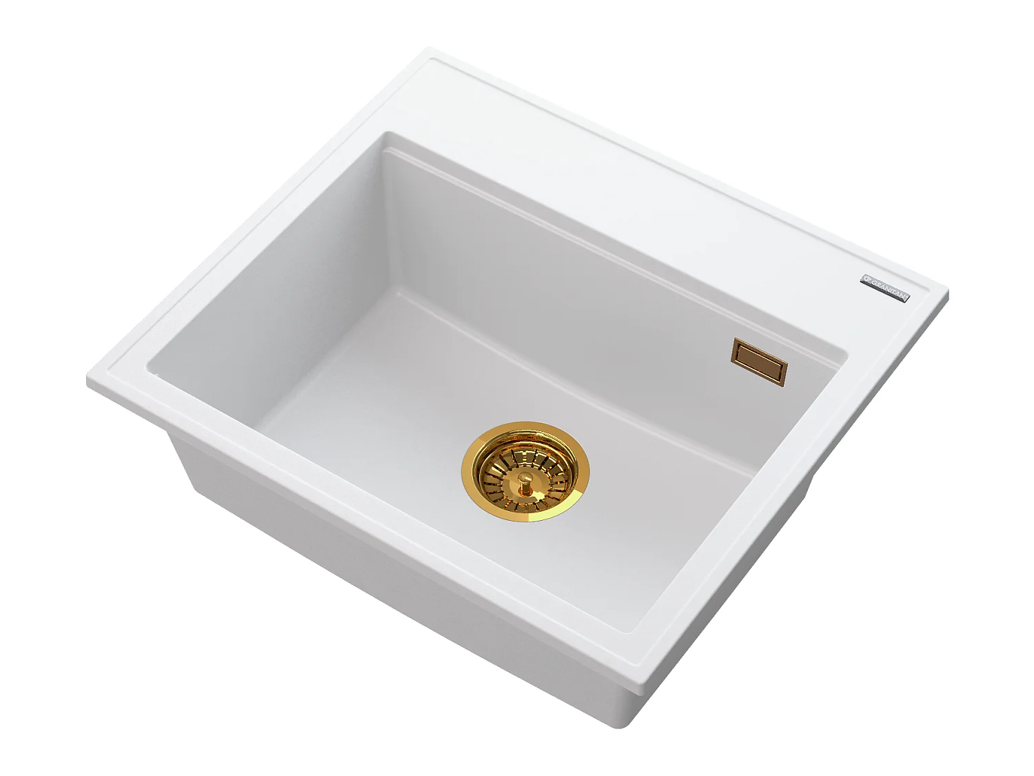 FOXAL ÉVIER GRANIT BLANC SIPHON OR