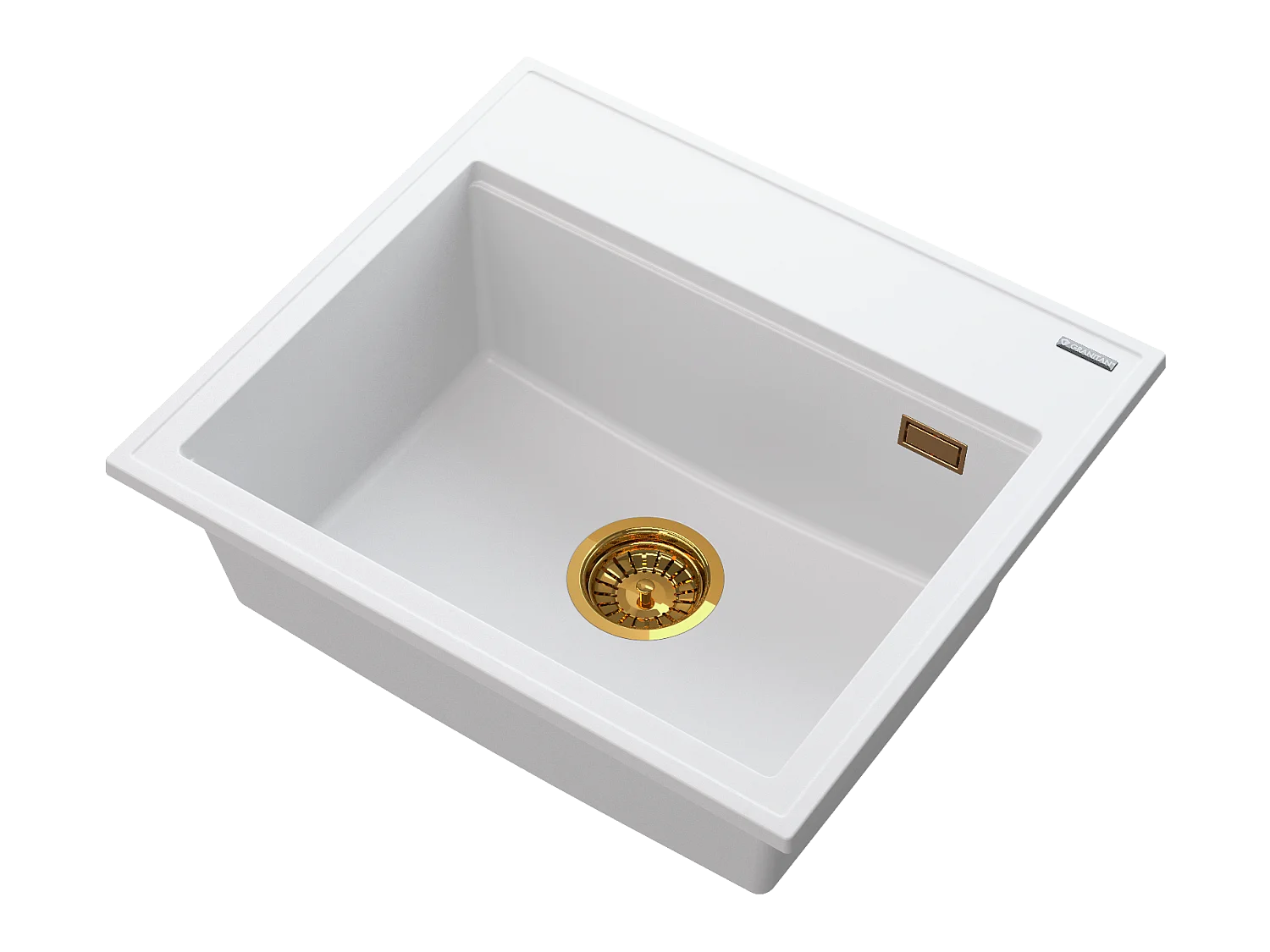 FOXAL ÉVIER GRANIT BLANC SIPHON OR