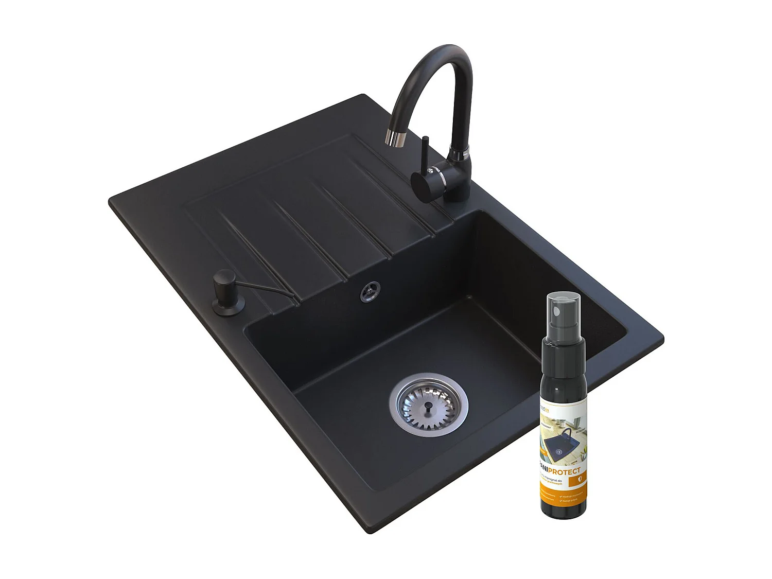 ÉVIER EN GRANIT+MÉLANGEUR EN GRANIT+DOZER