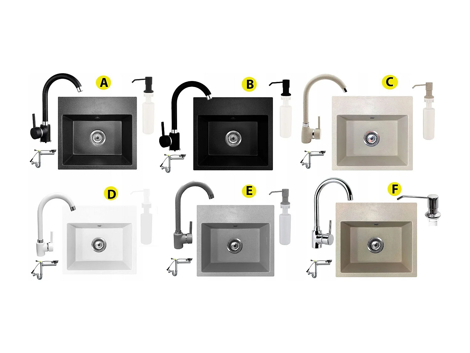 ÉVIER GRANIT ÉVIER 7 COULEURS MITIGEUR DOZER