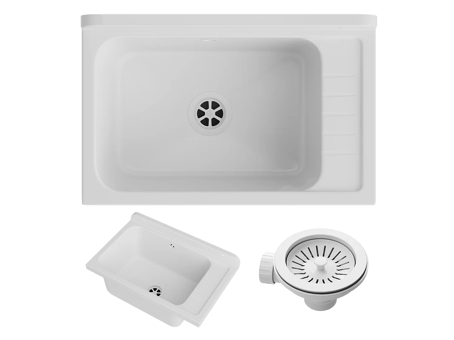 ÉVIER UTILITAIRE BLANC BUANDERIE GARAGE CHAUFFERIE MONZA