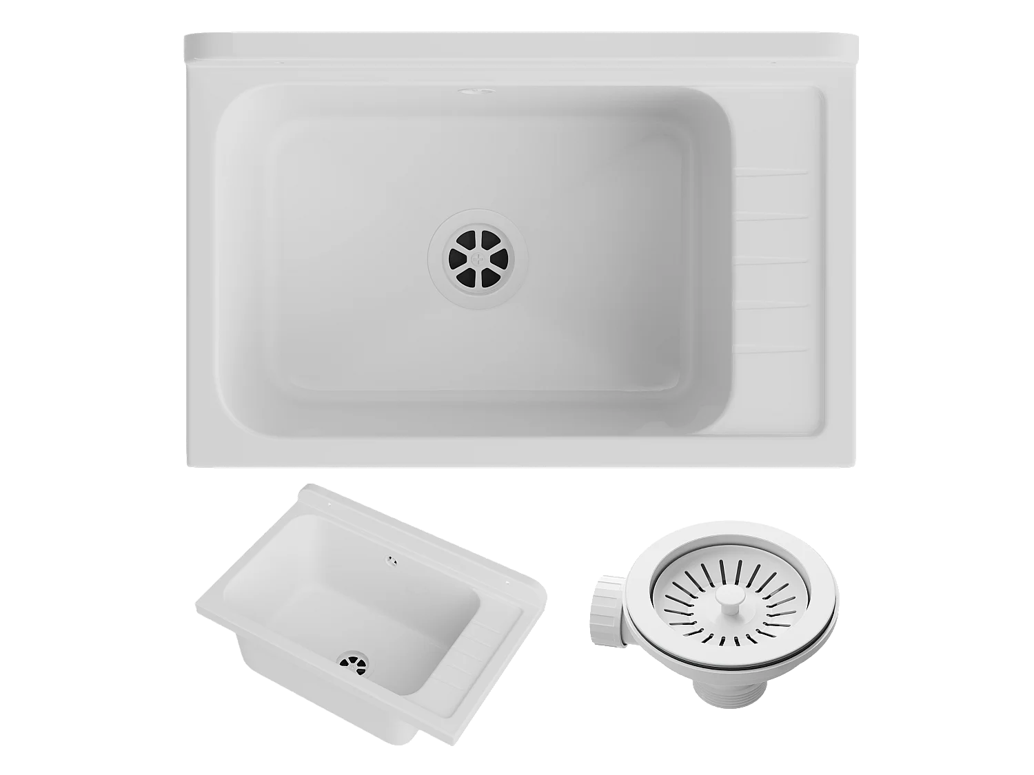 ÉVIER UTILITAIRE BLANC BUANDERIE GARAGE CHAUFFERIE MONZA