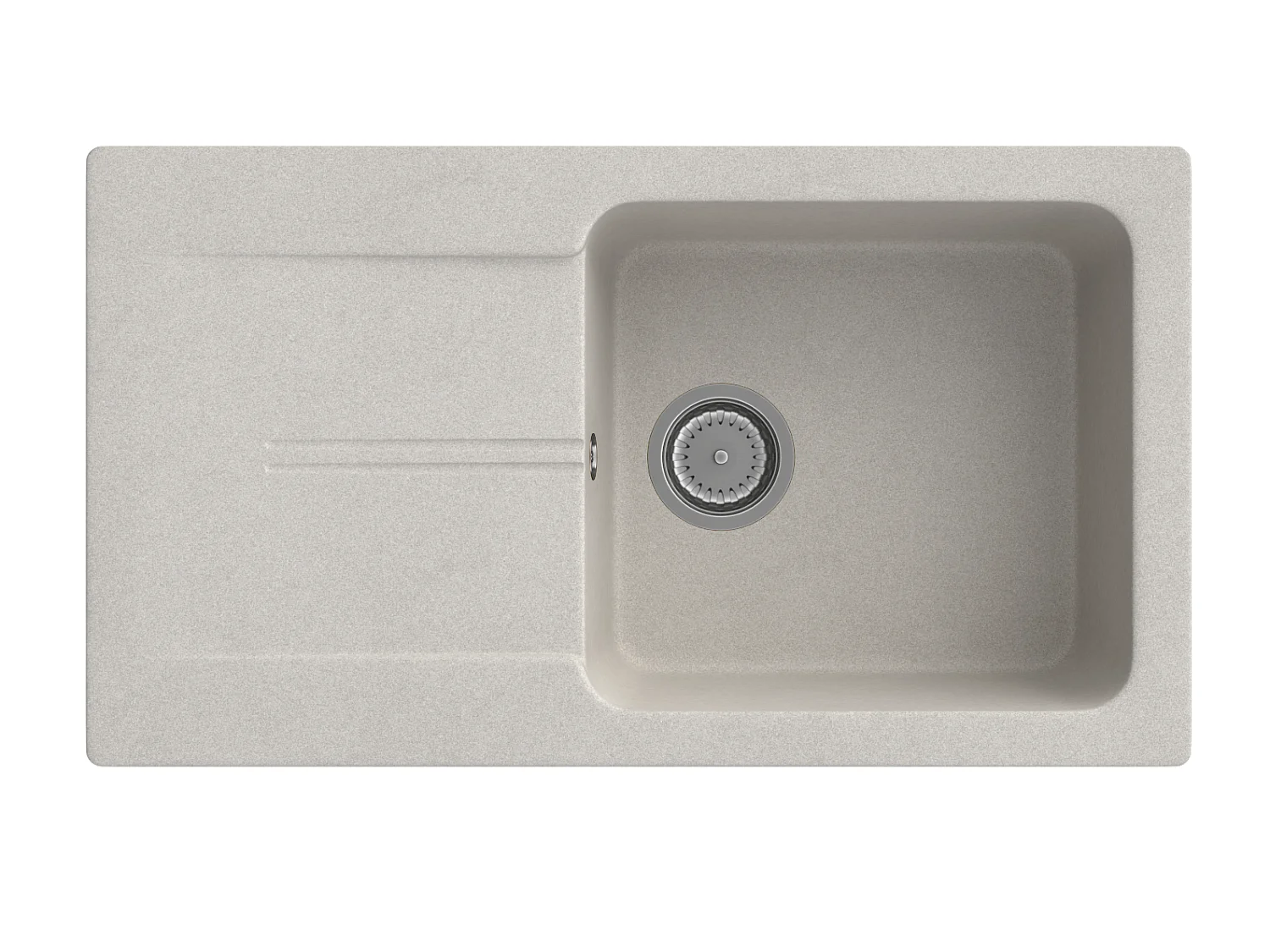 ÉVIER EN GRANIT AVEC ÉGOUTTOIR BEIGE SIPHON CHROME TASOS