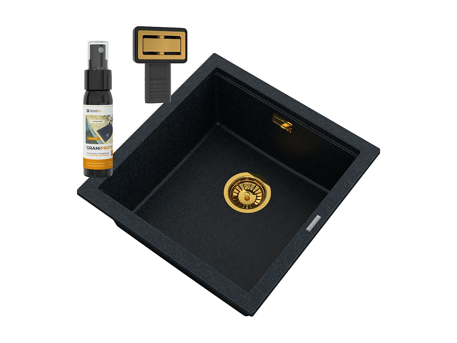 GRANIT ÉVIER SOUS PLAN GOLDEN FLECKS RECTANGLE TUGA48