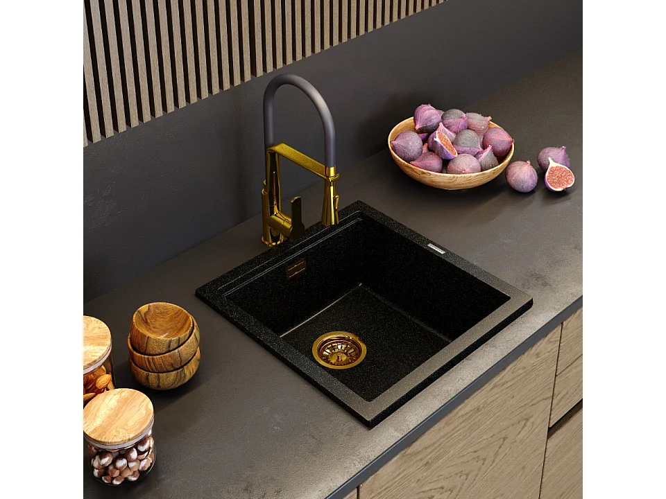 GRANIT ÉVIER SOUS PLAN GOLDEN FLECKS RECTANGLE TUGA48